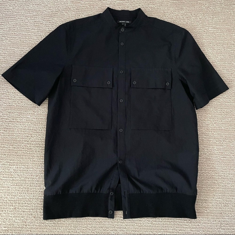 Helmut Lang short sleeve mandarin collar shirt